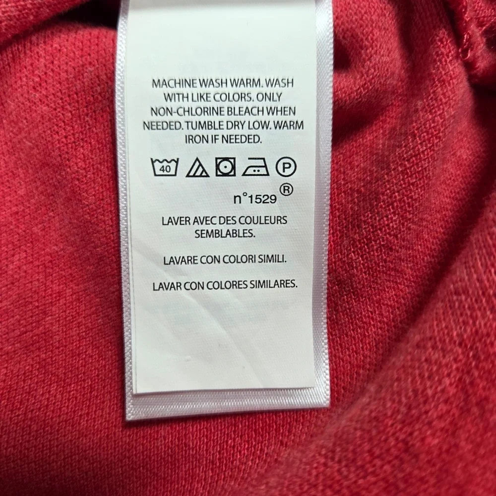 Polo Ralph Lauren Mens Classic Fit Long Sleeve Polo Shirt Red Large L Cotton